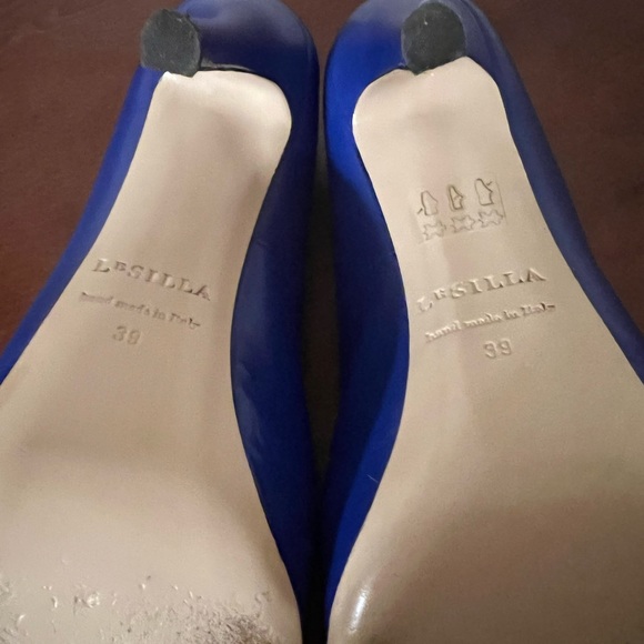 Le SILLA. Royal blue pump, soft leather. Size IT39/ US8, spike heel. - Picture 12 of 12